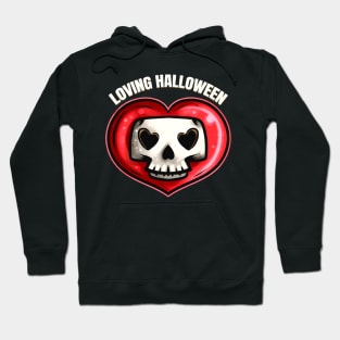 Lovely Cute Skull In Heart Loving Halloween Hoodie